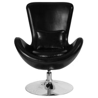 Flash Furniture Egg Series Black Leather Side Reception Chair-Lounge Chair