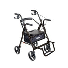 Drive Medical Duet Transport Wheelchair Rollator Walker, Black-Combines the features of a rollator and transport chair in one unit; An individual can ambulate independently or be pushed safely by a caregiver