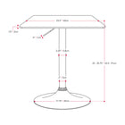CorLiving DAW-600-T Adjustable Height Square Swivel-Top Table - Black-180 Day Limited Manufacturer Warranty