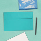 JAM Paper A10 Invitation Envelopes, 6 x 9.5, Brite Hue Sea Blue Recycled, 250 Pack (70249H)-Paper Weight: 24 lbs.