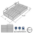 Azar Displays 96-Slot Mascara & Cosmetic Tray For Pegboard, Slatwall/Counter Top, Clear, 2 Pack (225596-2 PACK)-Clear