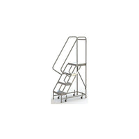 Tri-Arc Manufacturing Aluminum Rolling Ladder, Step Width: 16", Step Type: Ribbed, No. of Steps: 4 (WLAR104164)-No. of Steps: 4