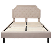Flash Furniture Brighton Queen Size Tufted Upholstered Platform Bed - Beige Fabric-Platform Bed