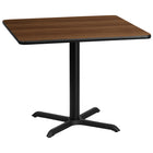 Flash Furniture 36'' Square Laminate Table Top, Walnut with 30'' x 30'' Table-Height Base (XUWA3636T3030)-Hospitality Table