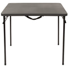 Flash Furniture 34" Square Bi-Fold Dark Grey Plastic Folding Table with Carrying Handle-Ready To Use Commercial Table