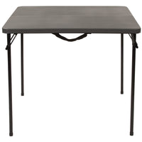 Flash Furniture 34" Square Bi-Fold Dark Grey Plastic Folding Table with Carrying Handle-Ready To Use Commercial Table