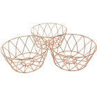 Cathay Importers Copper Round Wire Basket, 10"diameter, 3 Pack-Contemporary diamond wire design