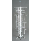 Eddie's Hang-Up Display Ltd. 32 Pocket Floor Standing Literature and Brochure Spinner - White - 32 Pockets-Literature Stand