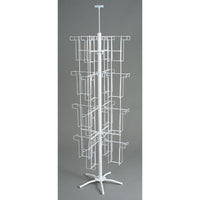 Eddie's Hang-Up Display Ltd. 32 Pocket Floor Standing Literature and Brochure Spinner - White - 32 Pockets-Literature Stand