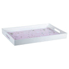 Truu Design Soft Focus Terrazzo Serving Trays, Set of 2, White-Handles on both sides, allowing you to easily carry and transport items