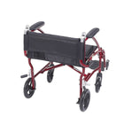 Drive Medical Fly Lite Ultra Lightweight Transport Wheelchair, Burgundy-Comes with carry pocket on backrest