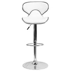 Flash Furniture Contemporary Cozy Mid-Back White Vinyl Adjustable Height Barstool with Chrome Base-Contemporary Style Stool