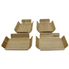 Cathay Importers Bentwood Rect Tray 8"W x 6"D x 2"H - Light Brown - 4 Pack-Sturdy bentwood construction - made from willow wood veneer