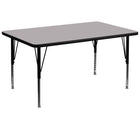 Flash Furniture 36''W x 72''L Rectangle Activity Table with Thermal Fused Top and Height Adjustable Pre-School Legs, Grey-Grey Laminate