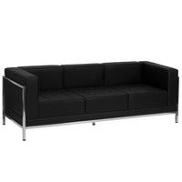 Flash Furniture HERCULES Imagination Series Contemporary Black LeatherSoft Sofa with Encasing Frame-Modular Sofa
