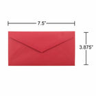 JAM Paper Monarch Recycled Coloured Envelopes - 3.875" x 7.5" - Red - 50 Pack -Quantity: 50 Envelopes per Pack