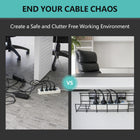 ShoppingAll Under Desk Cable Management Mesh Tray - Black-Includes: 1x SA-CMT42, 2x Cable Management Straps, 5x Self-Tapping Screws are included in the package, a screwdriver/ electric drill recommended for installation