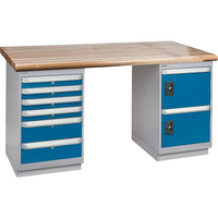 Kleton Workbenches, Door & Drawers, 2500 Lbs. Cap., 60" W x 36" D, 34" H-Capacity: 2500 lbs.