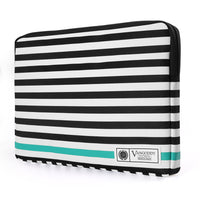 Vangoddy Luxe Series 14" Laptop Sleeve - Striped - Blue-Protect and carry your device with this Universal Black White Stripe Sleeve designed for 11 to 12" tablets, notebooks, and laptops