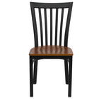 Flash Furniture HERCULES Series Black School House Back Metal Restaurant Chair - Cherry Wood Seat - 2 Pack-Set of 2 Metal Dining Chairs