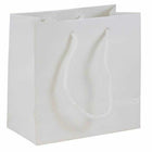 JAM Paper Gift Bags with Rope Handles - Small Square - 6.5" x 6.5" x 3.5" - White Glossy - 3 Pack-Color: White: Make your gift stand out with shiny colourful gift bags.