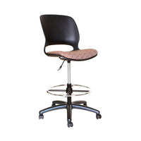 TygerClaw Adjustable Rolling Swivel Stool with Backrest-Easy height and direction adjustment