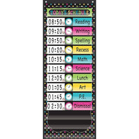 Teacher Created Resources Chalkboard Brights 14 Pocket Daily Schedule Pocket Chart, 13" x 34"-Chalkboard Brights