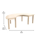 Flash Furniture Bright Beginnings Commercial Grade Wooden Half Circle Preschool Classroom Activity Table (MKME088014)-Greenguard Certified Wood for Low VOC Emissions