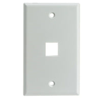 Digiwave Keystone Wall Plate, 1 Slot, 5" x 3" x 1", White-Compatible with Any Standard Keystone Jack