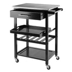 Winsome Anthony Kitchen Cart Stainless Steel Top, Black, (20326)-Overall Dimensions: 25.20"W x 16.38"D x 33.78"H