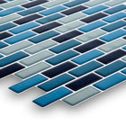 CTG Brands Mini Subway Peel and Stick Wall Tiles, 10" x 10", Teal/Grey/Black, 6 Pack,-Perfect size: each backsplash tile measures 10"L x 10"H in dimensions (approx. covers 4.17 sq. ft. per carton)