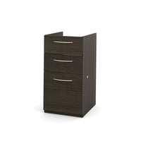 Bestar Embassy Pedestal, Dark Chocolate (60621-79)-The pedestal offers two utility drawers and one file drawer with letter/legal filing system