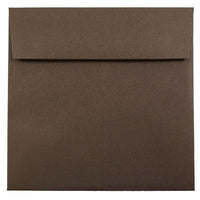 JAM Paper 7.5" x 7.5" Square Envelopes, Chocolate Brown, 1000 Pack (227912749b)-Square invitation envelope