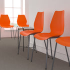 Flash Furniture HERCULES Series Orange Stack Chair with Lumbar Support & Silver Frame-Back Width: 10.5'' - 16''