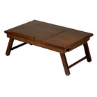 Winsome Alden Lap Desk, Flip Top with Drawer, Foldable Legs, Antique Walnut-This laptop desk has flip-top and pull out drawer.  Great for working in bed or lounging in a sofa or pool.
