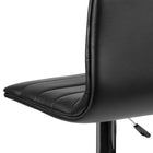 Flash Furniture Contemporary Black Vinyl Adjustable Height Barstool with Horizontal Stitch Back & Chrome Base-Swivel Seat