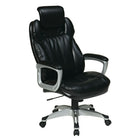 Office Star Worksmart Executive Chair with Adjustable Headrest, Black-Built-in lumbar support