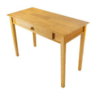 Winsome Studio Computer Desk, Honey-Featuring a broad desktop perfect for the monitor and a pull-out keyboard tray disguised as a drawer, this computer desk is classic and sturdy.