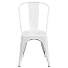 Flash Furniture Commercial Grade Metal Indoor-Outdoor Stackable Chair - White-Set of 4 Stackable Bistro Style Chairs