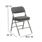 Flash Furniture HERCULES Premium Curved Triple Braced & Double Hinged Fabric Metal Folding Chair - Grey-22mm x 1.2mm Round Steel Pipe Frame