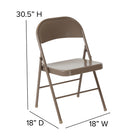Flash Furniture HERCULES Series Double Braced Metal Folding Chairs - Beige - 4 Pack-Designed for Commercial Use