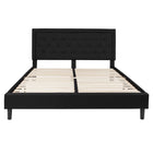 Flash Furniture Roxbury King Size Tufted Upholstered Platform Bed - Black Fabric-Platform Bed