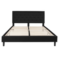 Flash Furniture Roxbury King Size Tufted Upholstered Platform Bed - Black Fabric-Platform Bed