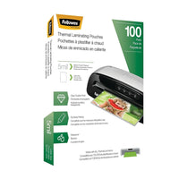 Fellowes Thermal Laminating Pouches - Letter - 5 mil - 100 Pack-5 mil