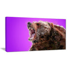 Designart Beware of the Bear, Purple Canvas Art Print, 5 Panels, (PT2343-32-16)-Print