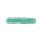 Globe Commercial 48" Microfiber Dry Pad with Fringe - Green - 6 pack-Premium split nylon/polyester blend microfiber