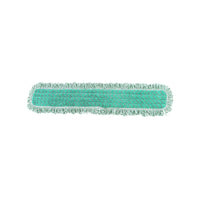 Globe Commercial 48" Microfiber Dry Pad with Fringe - Green - 6 pack-Premium split nylon/polyester blend microfiber