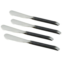 Elegance Gibraltar Pate Knives, Matte Black/Stainless Steel, 4 Pack-Four pate/butter knives