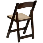 Flash Furniture HERCULES Fruitwood Wood Folding Chair with Vinyl Padded Seat - 4 Pack-Waterproof Detachable Seat