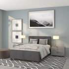 Flash Furniture Tribeca Full Size Tufted Upholstered Platform Bed - Dark Grey Fabric-Dark Grey Fabric Upholstery
